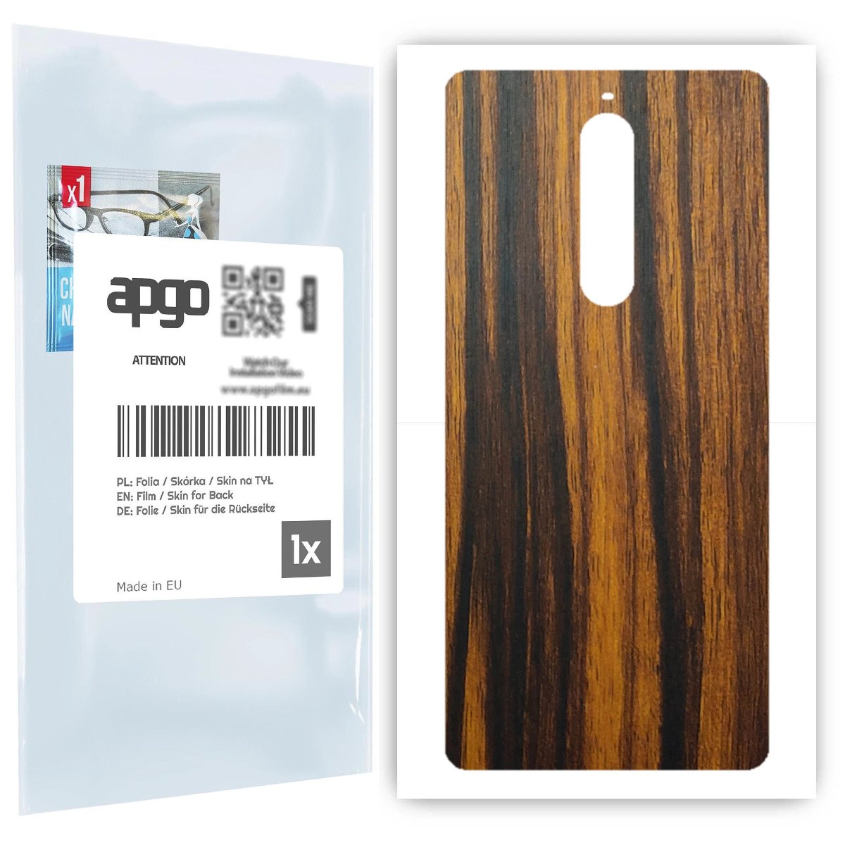 Folia naklejka skórka strukturalna na TYŁ do Nokia 5.1 -  Drewno Tygrysie - apgo SKINS