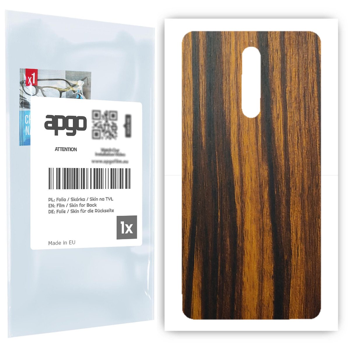 Folia naklejka skórka strukturalna na TYŁ do Nokia 8 -  Drewno Tygrysie - apgo SKINS