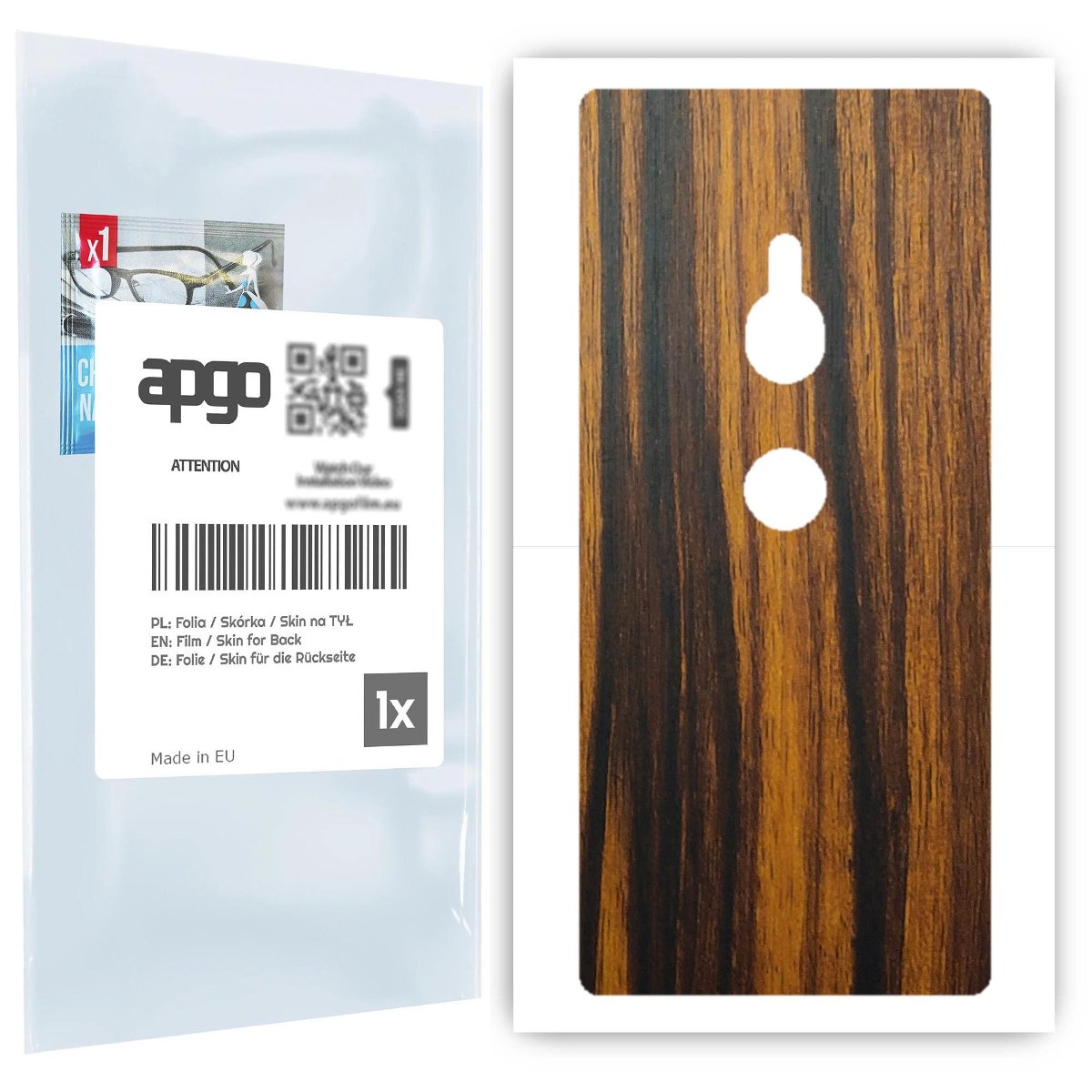 Folia naklejka skórka strukturalna na TYŁ do Sony Xperia XZ2 -  Drewno Tygrysie - apgo SKINS