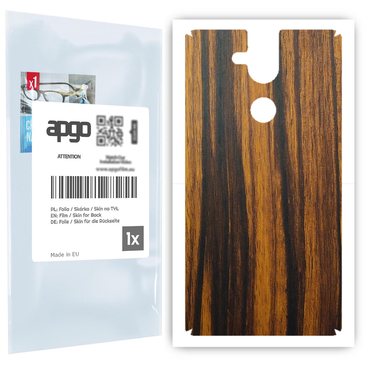 Folia naklejka skórka strukturalna na TYŁ do Nokia 8 Sirocco -  Drewno Tygrysie - apgo SKINS