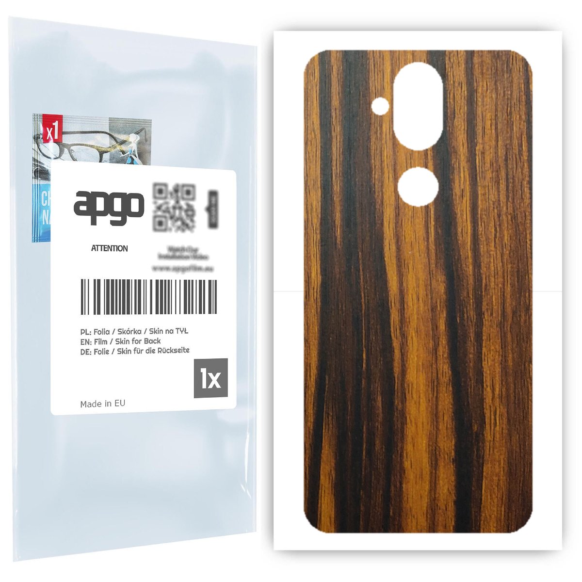 Folia naklejka skórka strukturalna na TYŁ do Nokia 8.1 (Nokia X7) -  Drewno Tygrysie - apgo SKINS