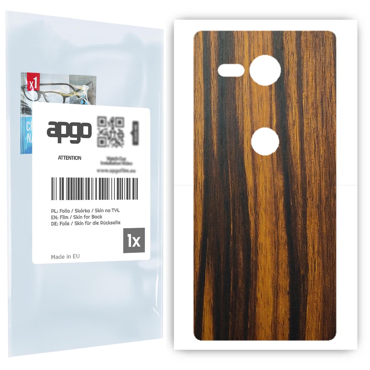 Folia naklejka skórka strukturalna na TYŁ do Sony Xperia XZ2 Compact -  Drewno Tygrysie - apgo SKINS