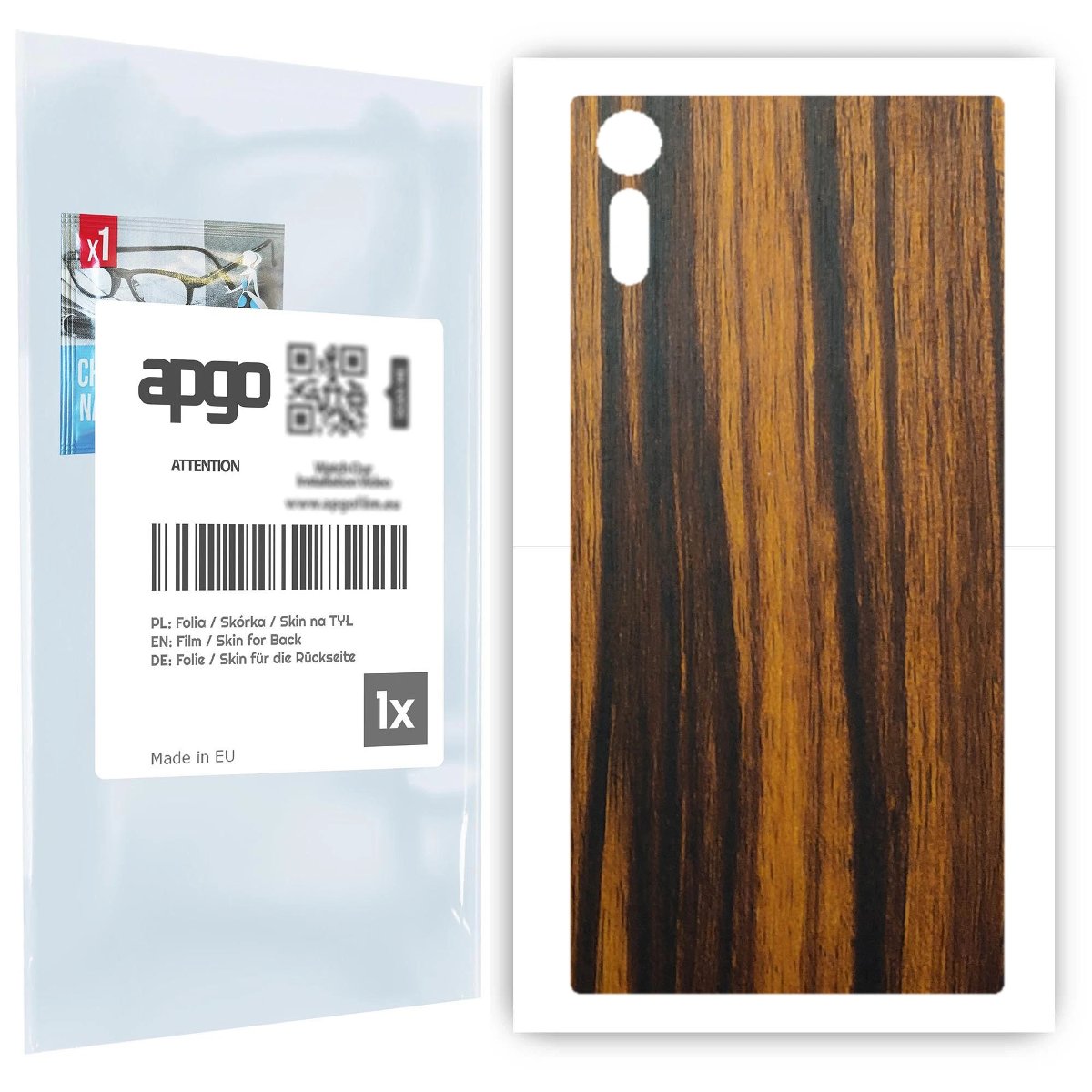 Folia naklejka skórka strukturalna na TYŁ do Sony Xperia XZ -  Drewno Tygrysie - apgo SKINS