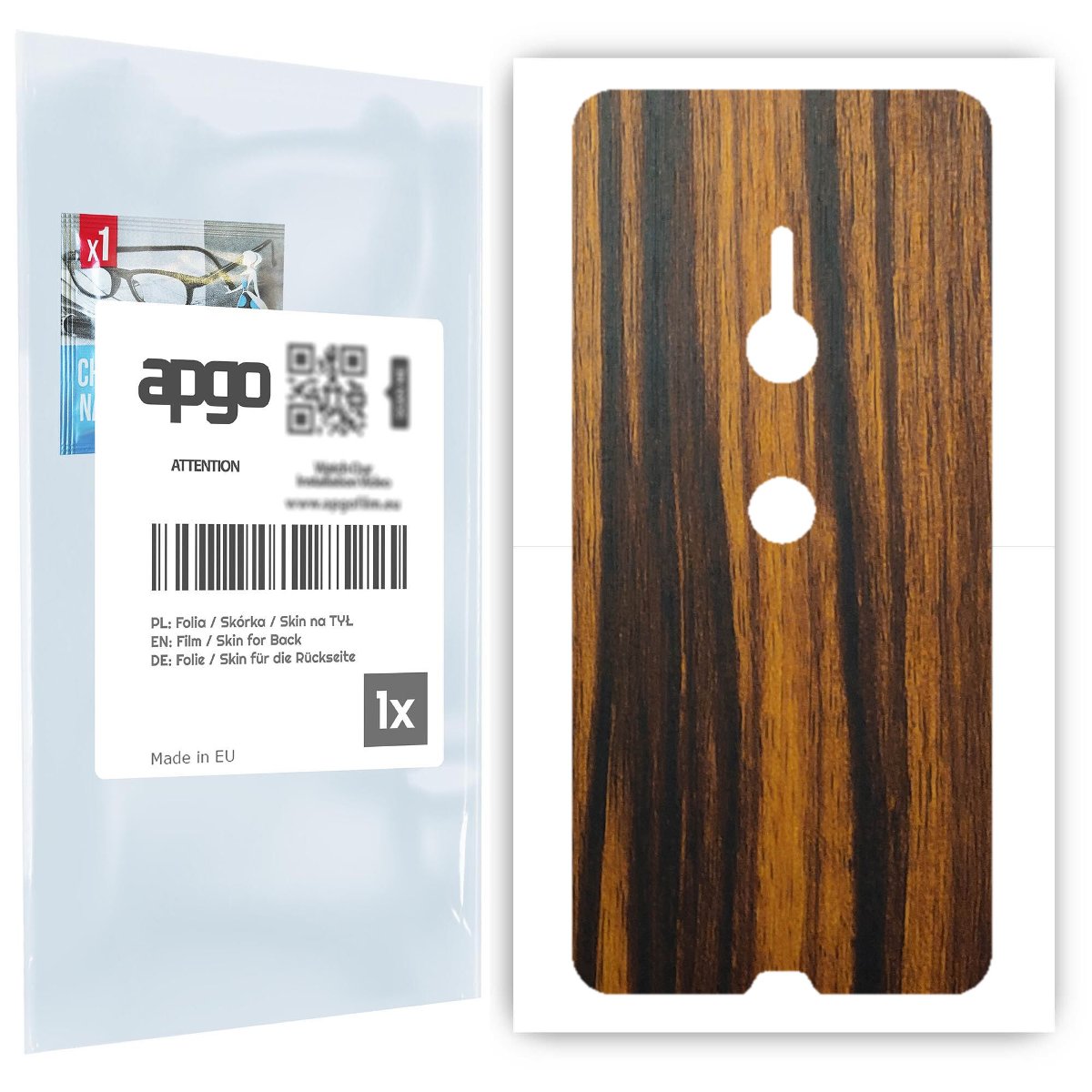 Folia naklejka skórka strukturalna na TYŁ do Sony Xperia XZ3 -  Drewno Tygrysie - apgo SKINS