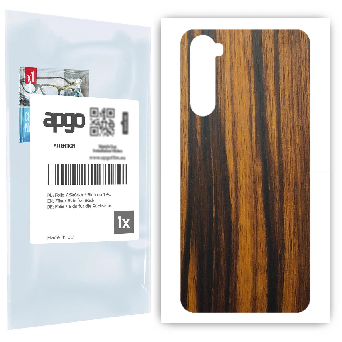 Folia naklejka skórka strukturalna na TYŁ do OnePlus Nord -  Drewno Tygrysie - apgo SKINS