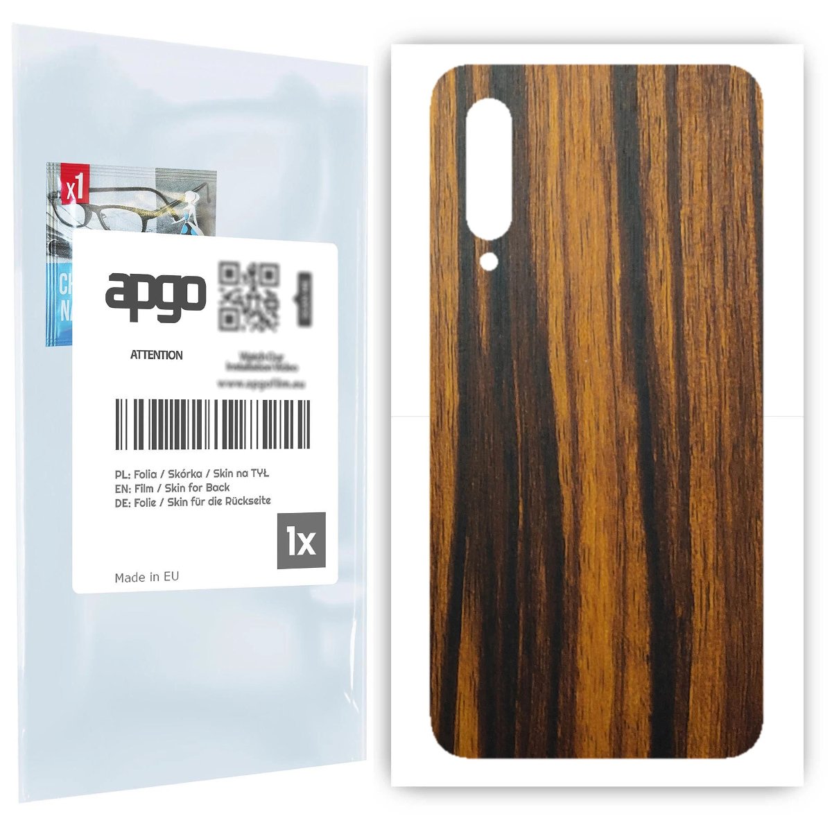 Folia naklejka skórka strukturalna na TYŁ do Xiaomi Mi 9 -  Drewno Tygrysie - apgo SKINS