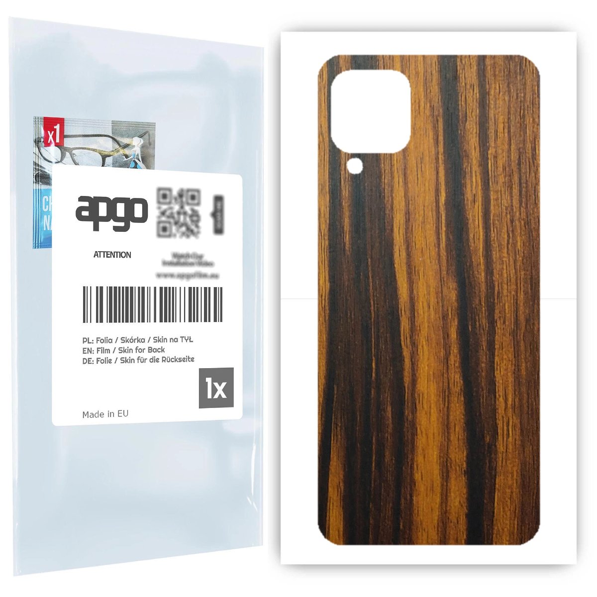 Folia naklejka skórka strukturalna na TYŁ do Samsung Galaxy M12 -  Drewno Tygrysie - apgo SKINS