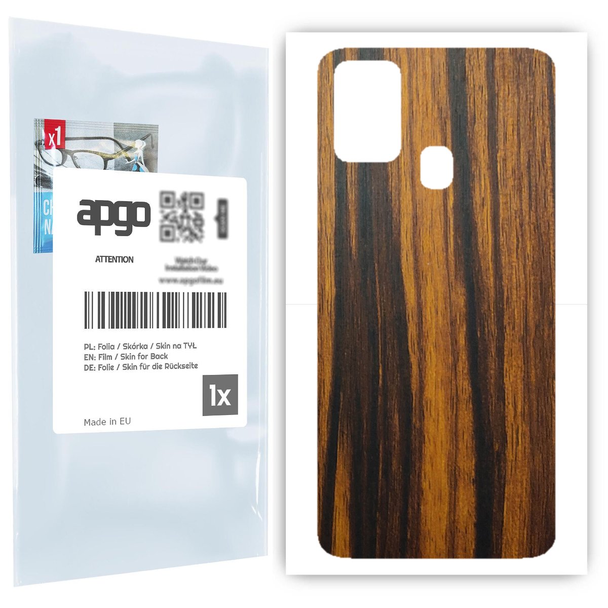Folia naklejka skórka strukturalna na TYŁ do Samsung Galaxy M21s -  Drewno Tygrysie - apgo SKINS