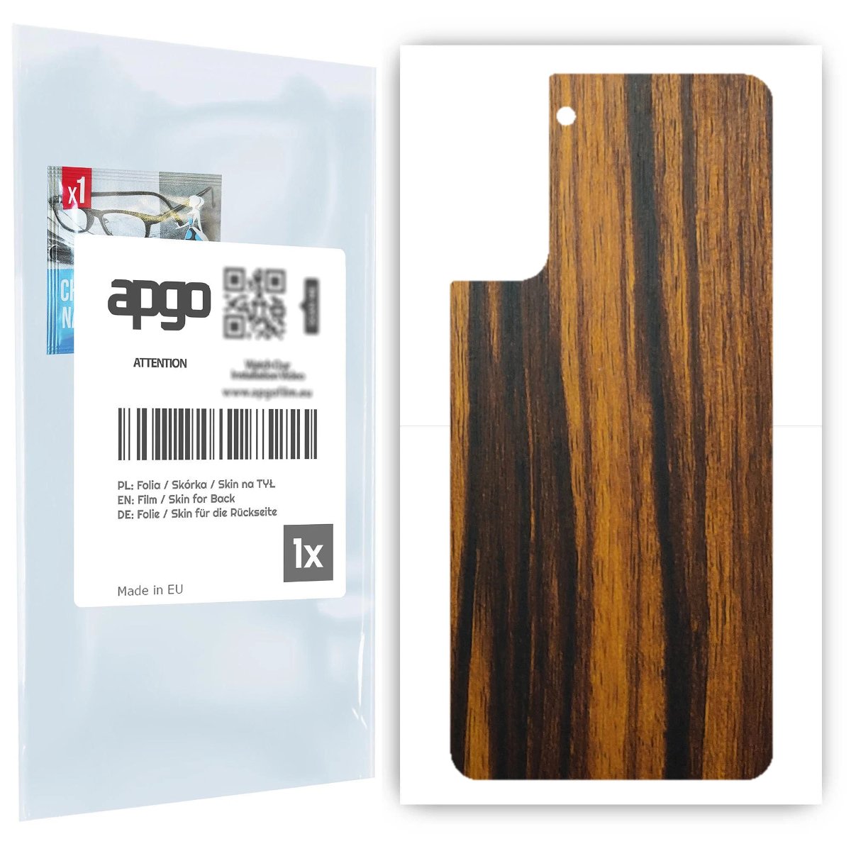 Folia naklejka skórka strukturalna na TYŁ do Samsung Galaxy S21+ 5G -  Drewno Tygrysie - apgo SKINS