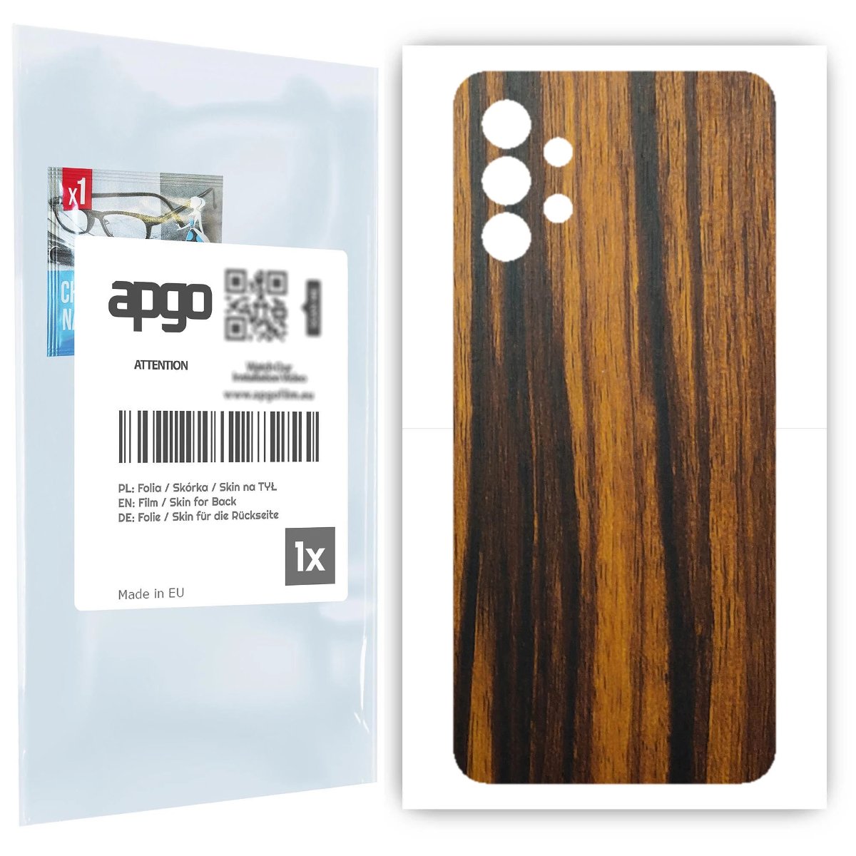 Folia naklejka skórka strukturalna na TYŁ do Samsung Galaxy A32 5G -  Drewno Tygrysie - apgo SKINS