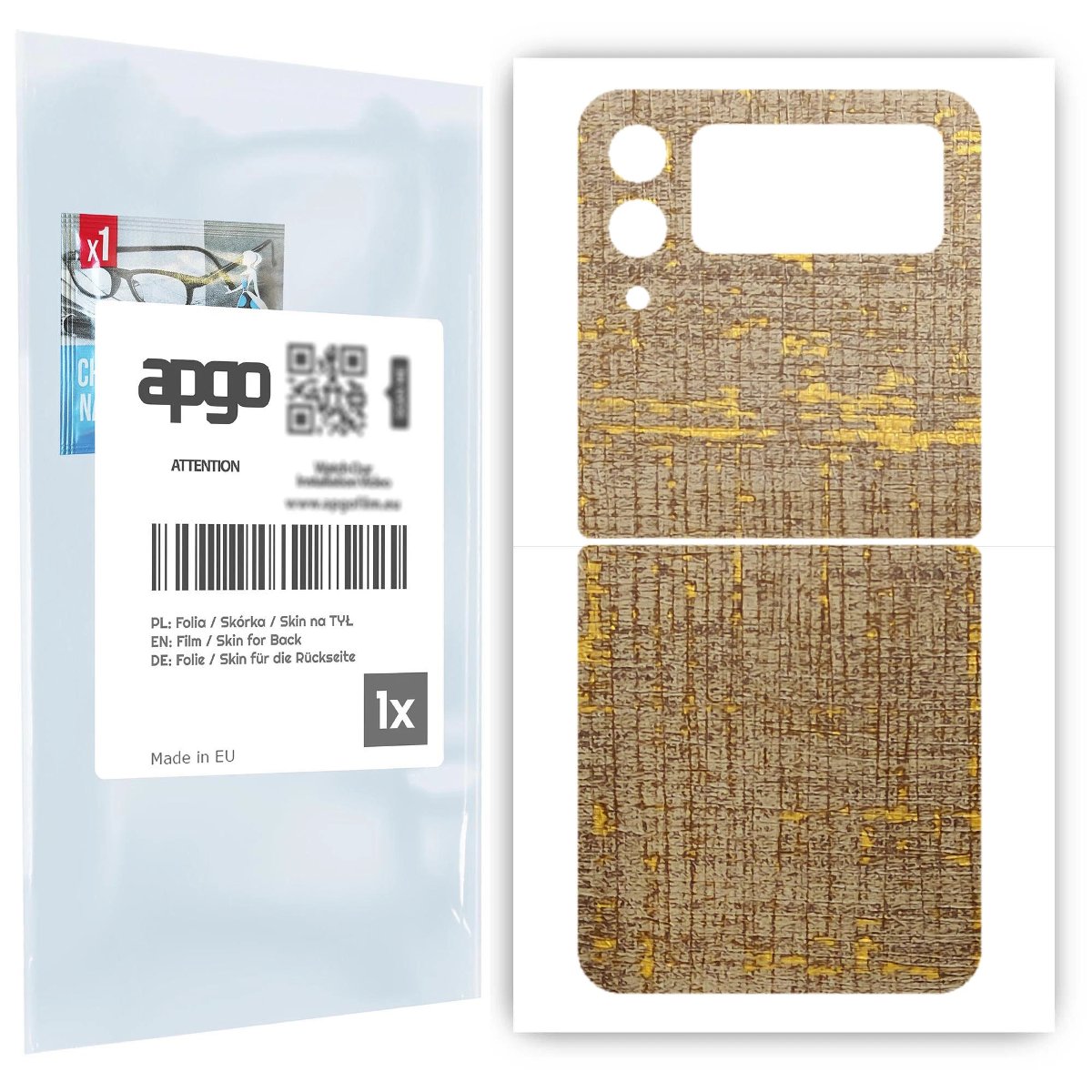 Folia naklejka skórka strukturalna na TYŁ do Samsung Galaxy Z Flip 3 -  Tkanina Vintage - apgo SKINS