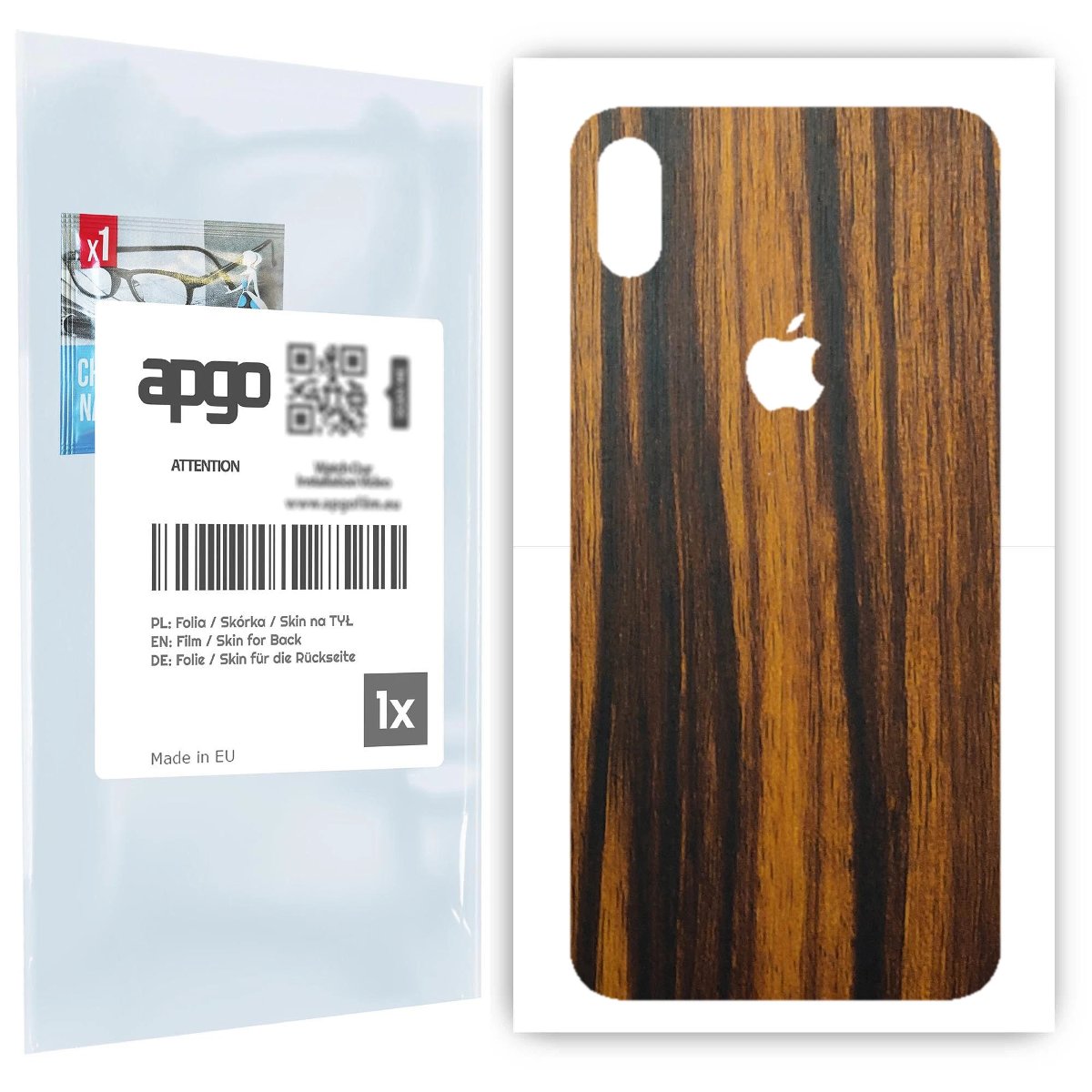 Folia naklejka skórka strukturalna na TYŁ do Apple iPhone XS Max -  Drewno Tygrysie - apgo SKINS