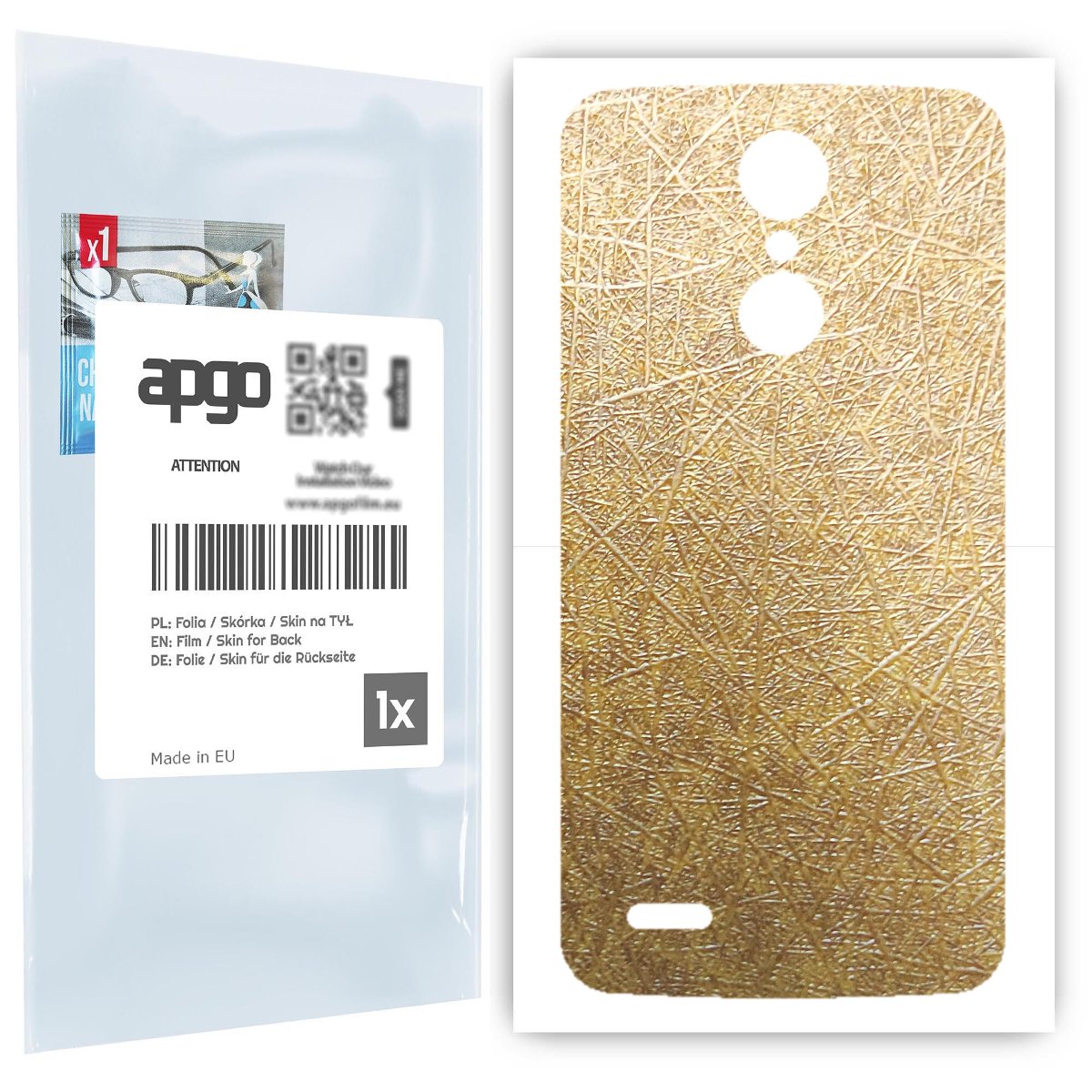 Folia naklejka skórka strukturalna na TYŁ do LG K8 (2017) -  Tkanina Włókno - apgo SKINS