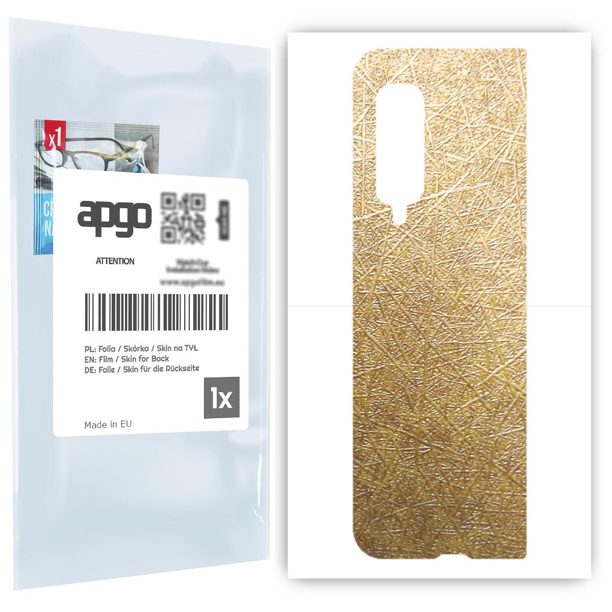 Folia naklejka skórka strukturalna na TYŁ do Samsung Galaxy Fold -  Tkanina Włókno - apgo SKINS