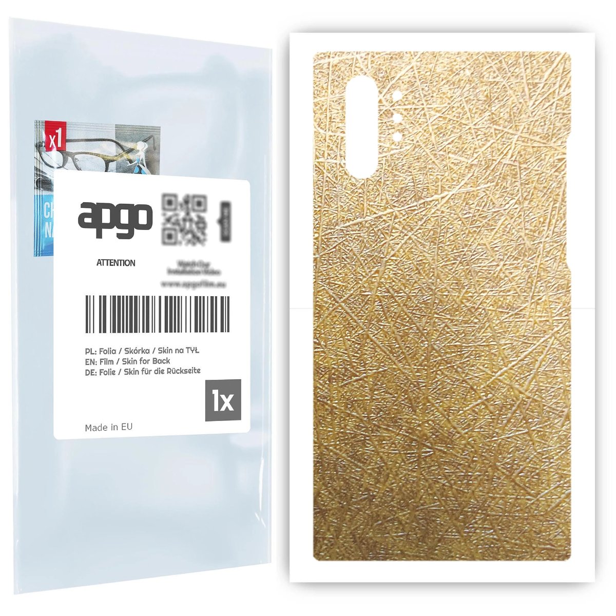 Folia naklejka skórka strukturalna na TYŁ do Samsung Galaxy Note 10+ 5G -  Tkanina Włókno - apgo SKINS