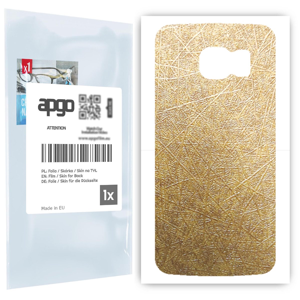 Folia naklejka skórka strukturalna na TYŁ do Samsung Galaxy S6 G920 -  Tkanina Włókno - apgo SKINS