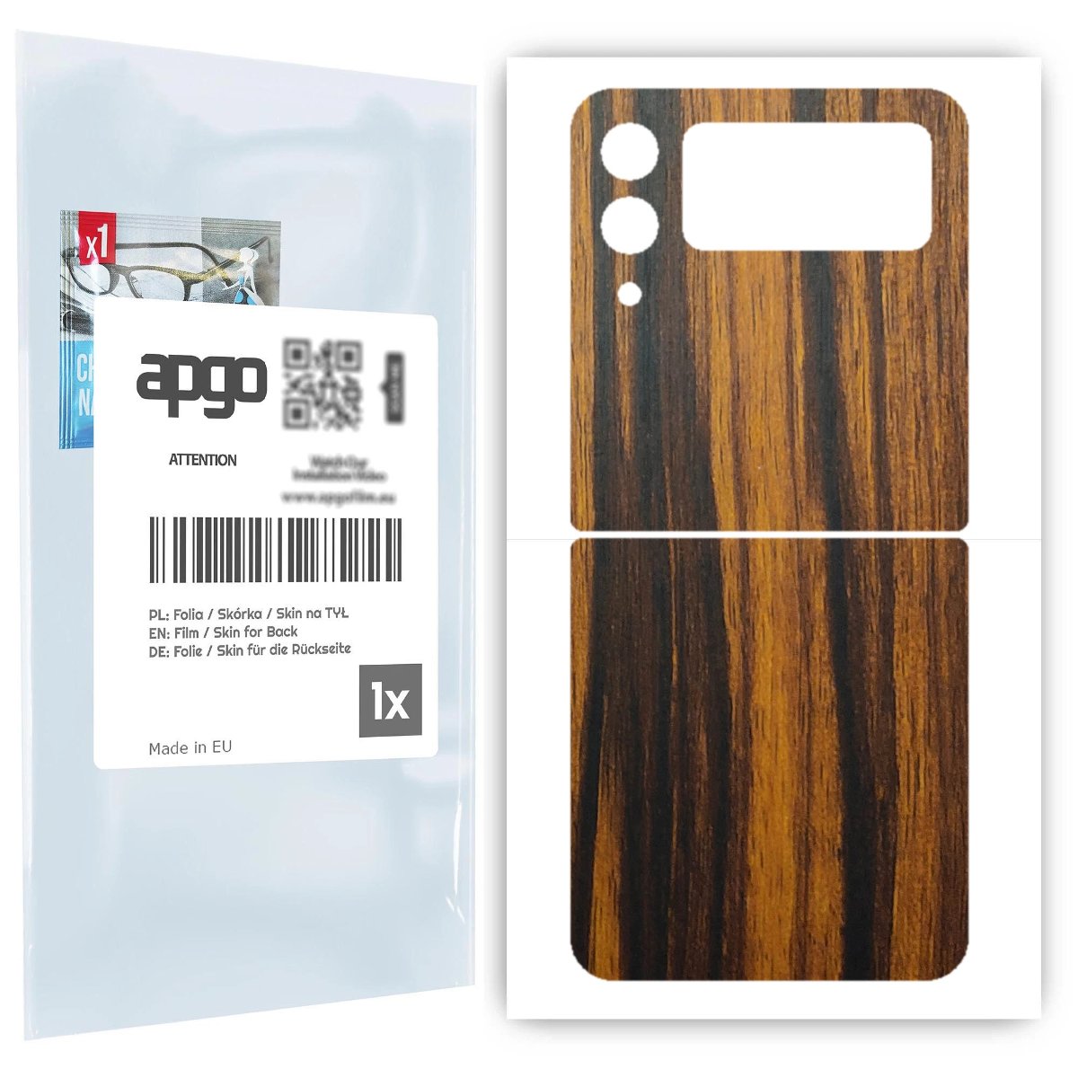 Folia naklejka skórka strukturalna na TYŁ do Samsung Galaxy Z Flip 3 -  Drewno Tygrysie - apgo SKINS