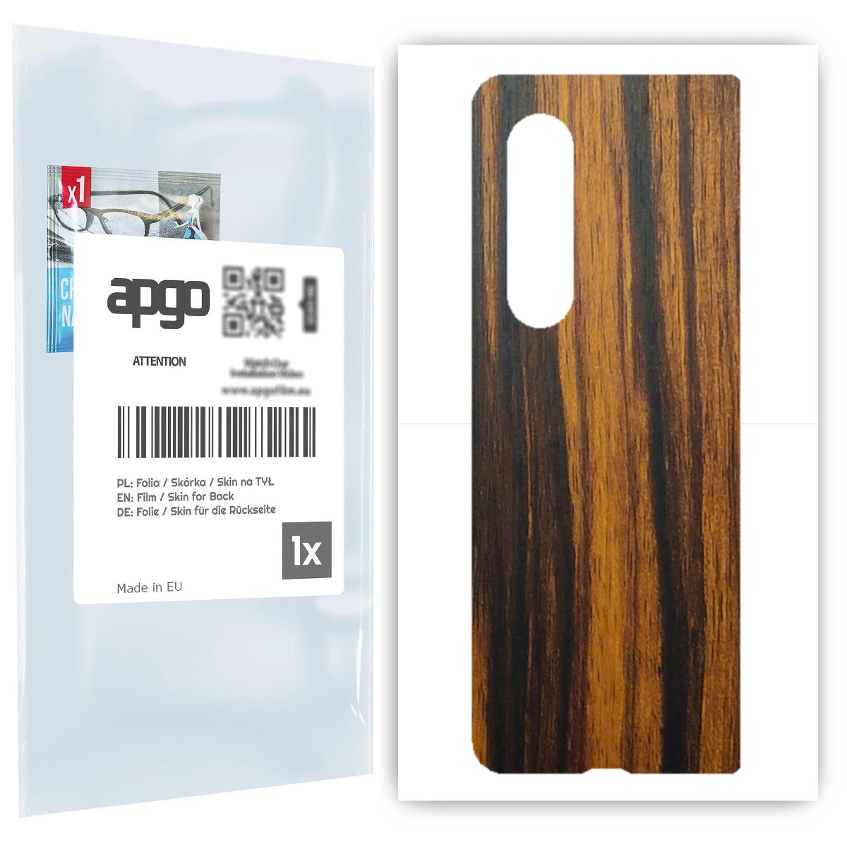 Folia naklejka skórka strukturalna na TYŁ do Samsung Galaxy Z Fold 3 -  Drewno Tygrysie - apgo SKINS