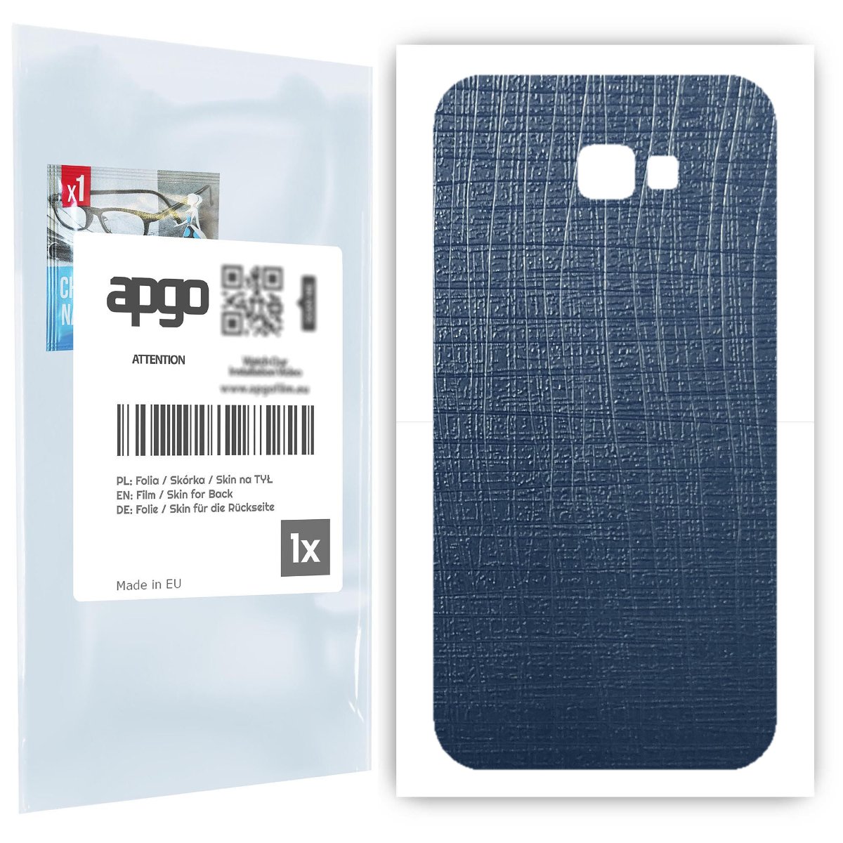 Folia naklejka skórka strukturalna na TYŁ do Samsung Galaxy A7 (2017) -  Tkanina Granatowa - apgo SKINS