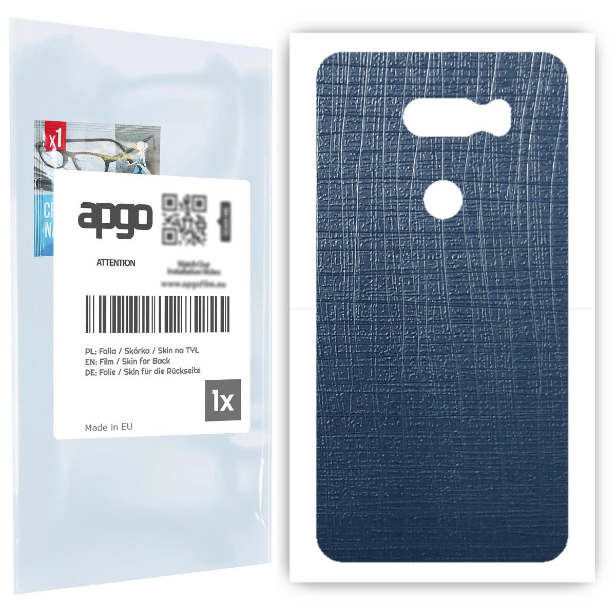 Folia naklejka skórka strukturalna na TYŁ do LG V30 -  Tkanina Granatowa - apgo SKINS
