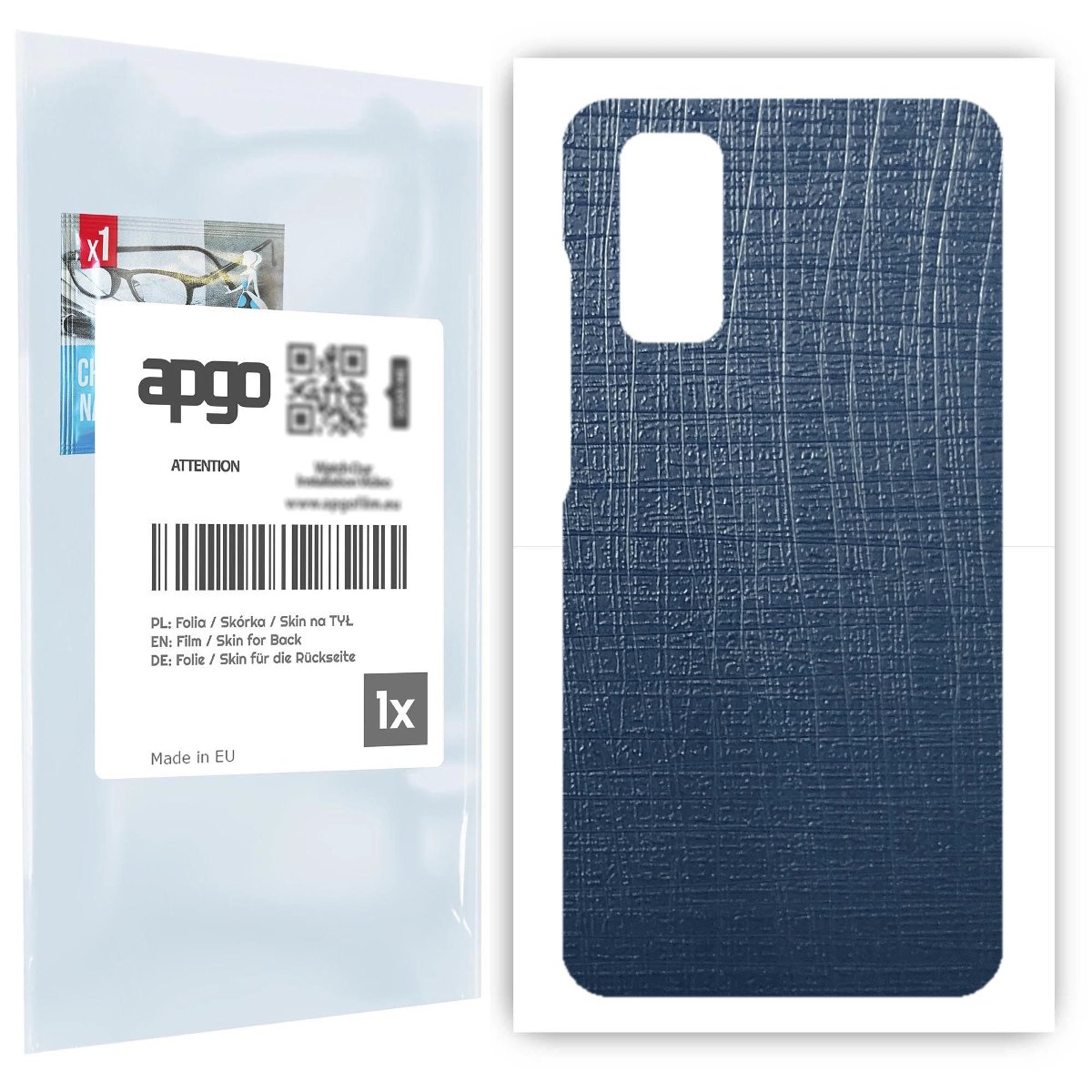 Folia naklejka skórka strukturalna na TYŁ do Samsung Galaxy S20 Ultra 5G -  Tkanina Granatowa - apgo SKINS