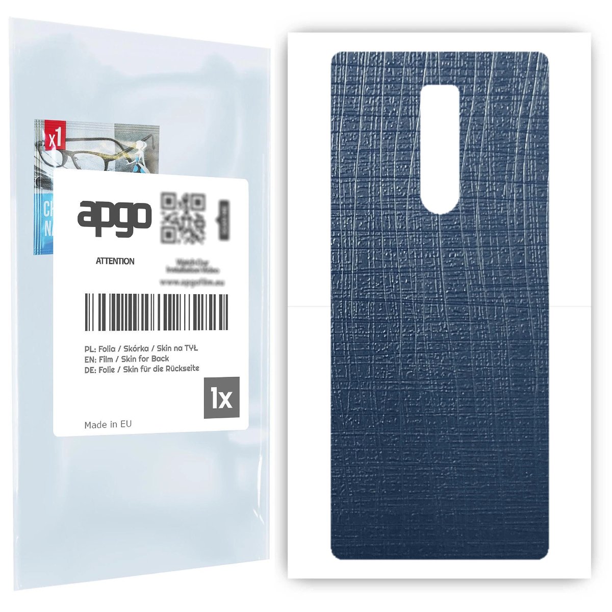 Folia naklejka skórka strukturalna na TYŁ do Sony Xperia 1 -  Tkanina Granatowa - apgo SKINS
