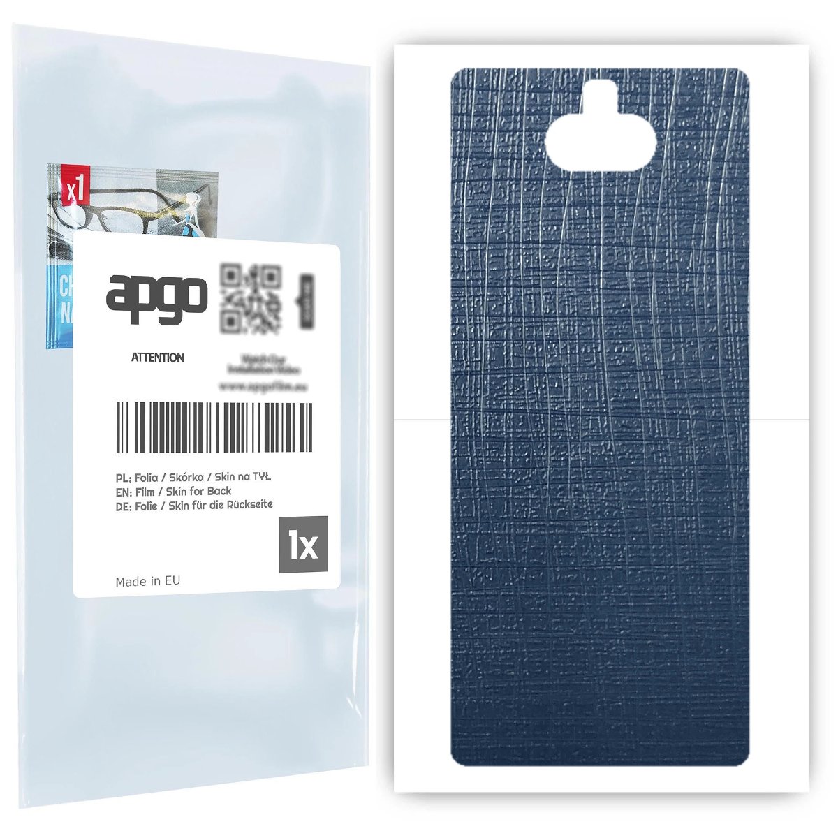Folia naklejka skórka strukturalna na TYŁ do Sony Xperia 10 -  Tkanina Granatowa - apgo SKINS