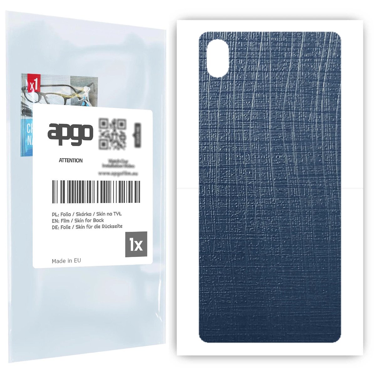 Folia naklejka skórka strukturalna na TYŁ do Sony Xperia L3 -  Tkanina Granatowa - apgo SKINS
