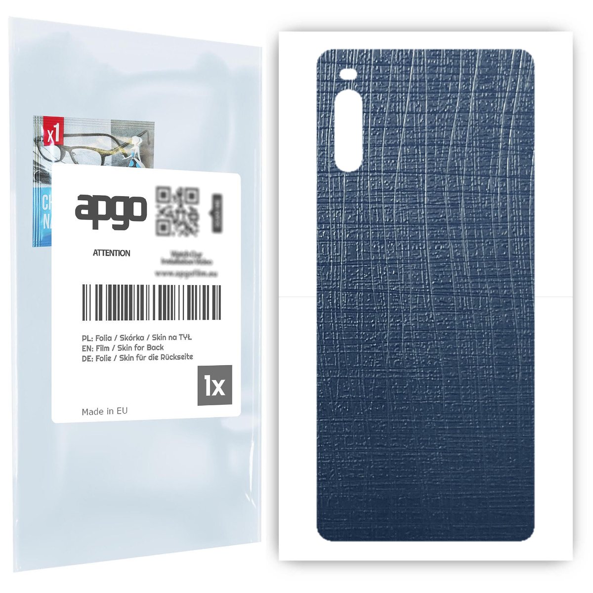 Folia naklejka skórka strukturalna na TYŁ do Sony Xperia L4 -  Tkanina Granatowa - apgo SKINS