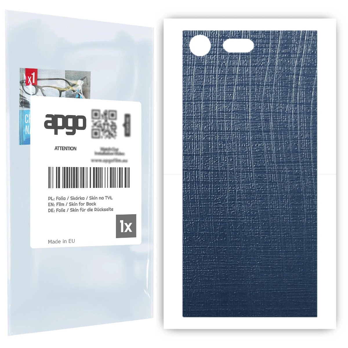 Folia naklejka skórka strukturalna na TYŁ do Sony Xperia XZ Premium -  Tkanina Granatowa - apgo SKINS