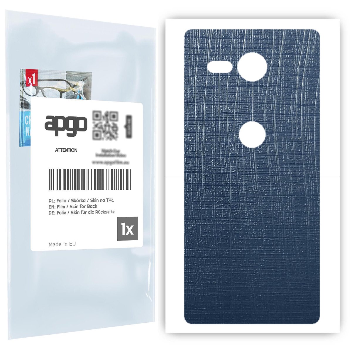 Folia naklejka skórka strukturalna na TYŁ do Sony Xperia XZ2 Compact -  Tkanina Granatowa - apgo SKINS