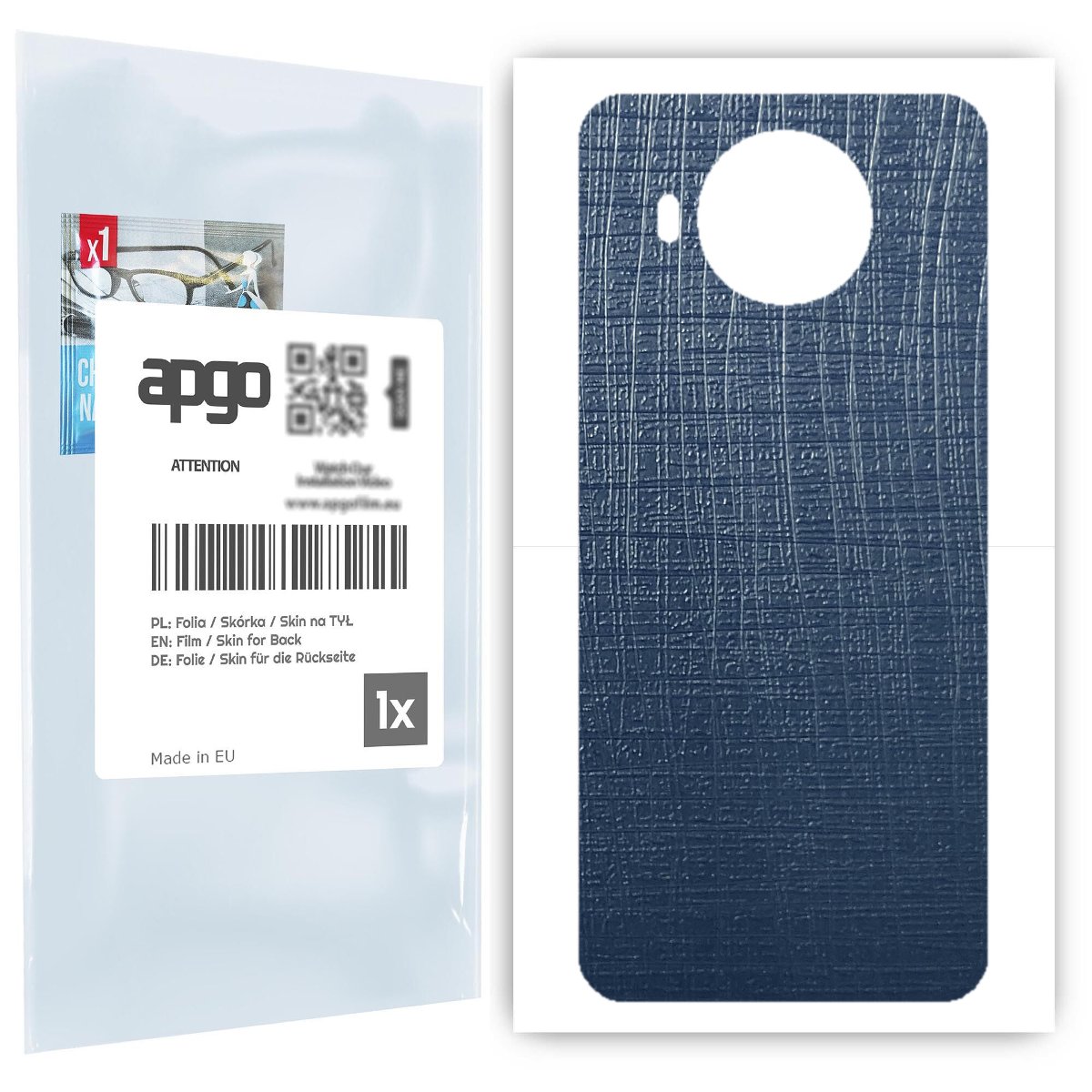 Folia naklejka skórka strukturalna na TYŁ do Nokia 8.3 5G -  Tkanina Granatowa - apgo SKINS