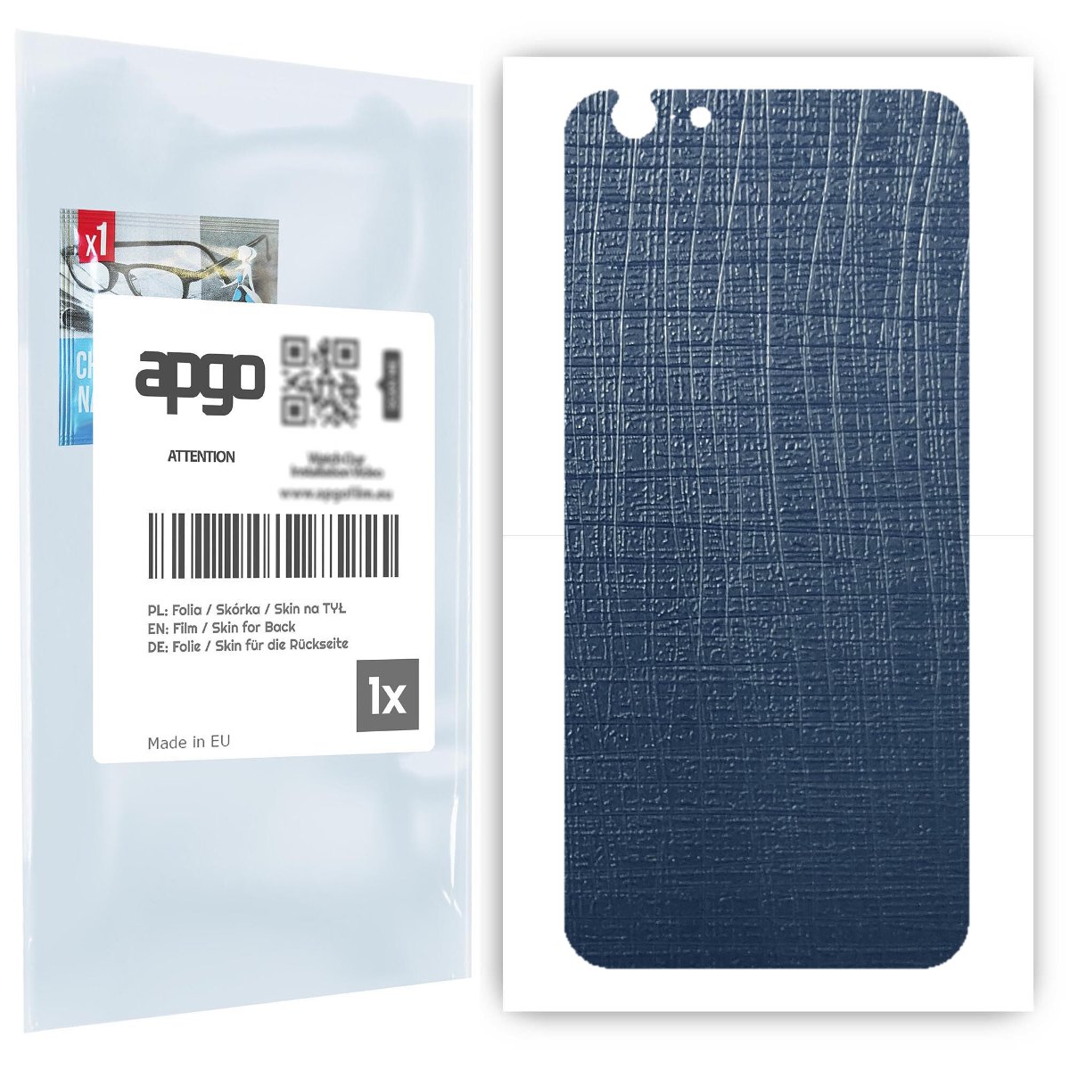 Folia naklejka skórka strukturalna na TYŁ do Apple iPhone 6 -  Tkanina Granatowa - apgo SKINS