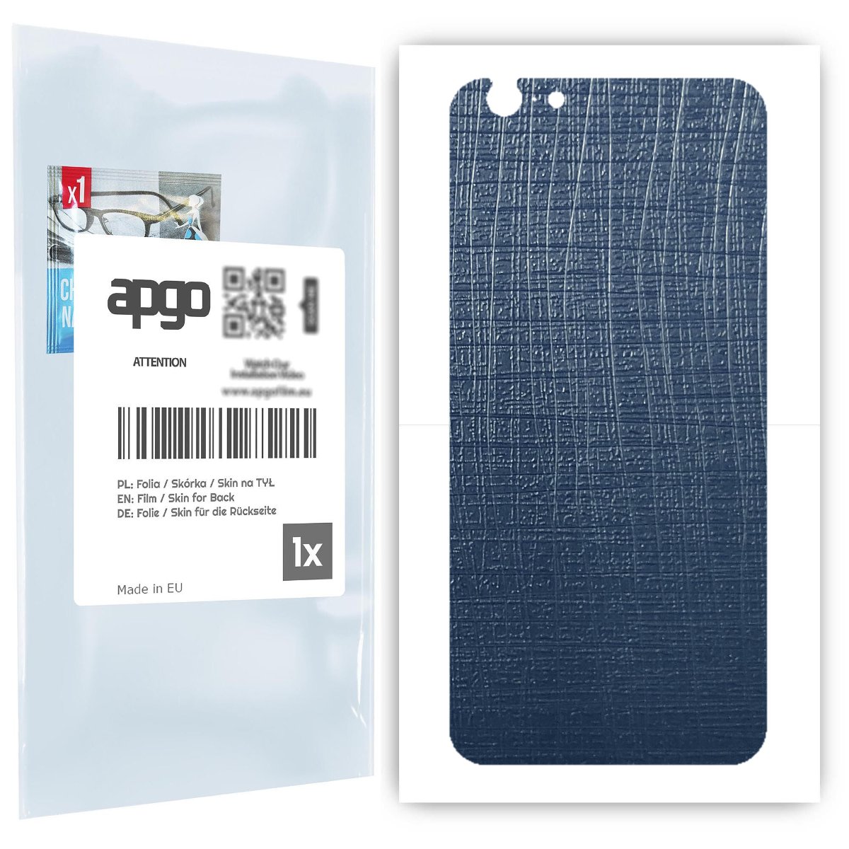 Folia naklejka skórka strukturalna na TYŁ do Apple iPhone 6s -  Tkanina Granatowa - apgo SKINS