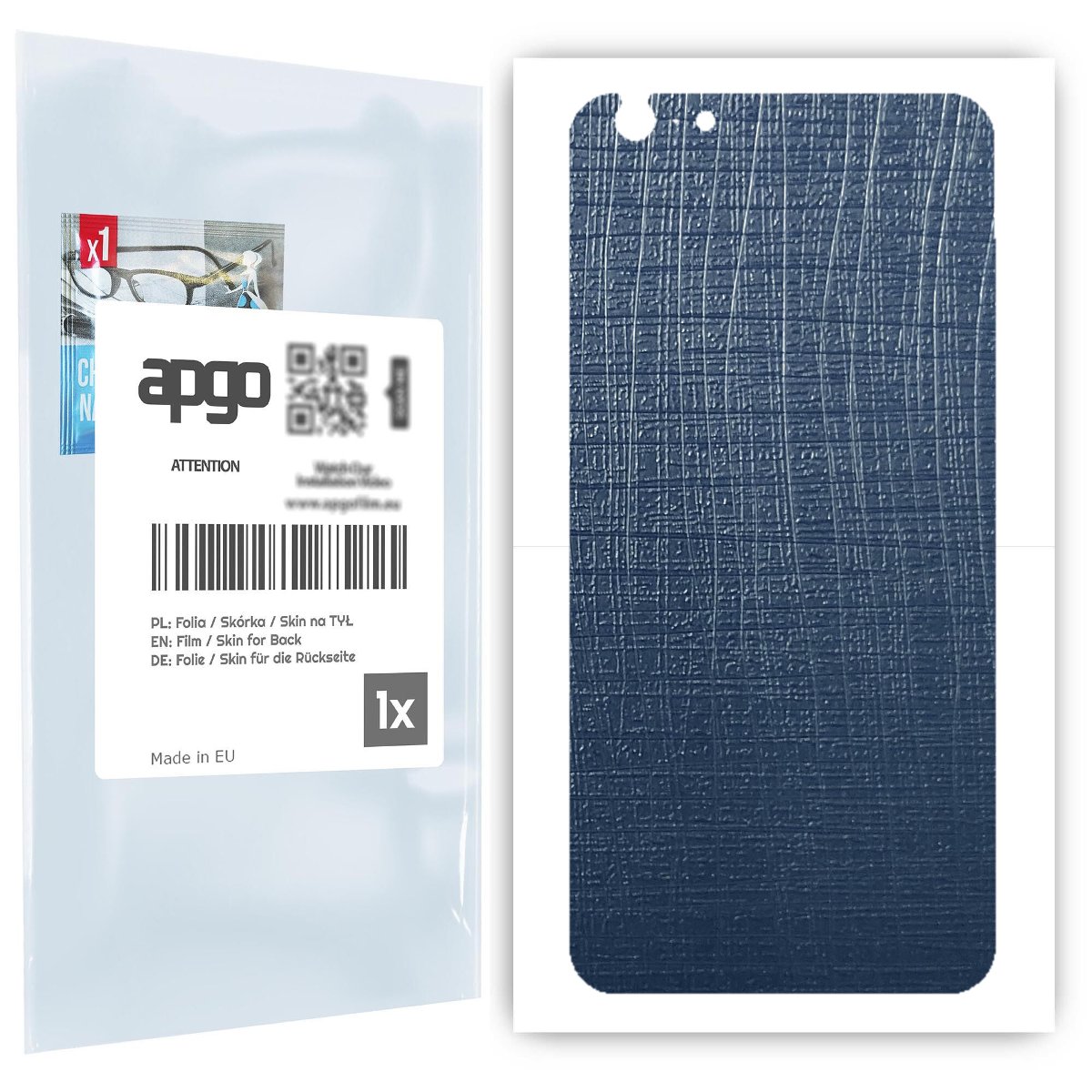 Folia naklejka skórka strukturalna na TYŁ do Apple iPhone 6s Plus -  Tkanina Granatowa - apgo SKINS