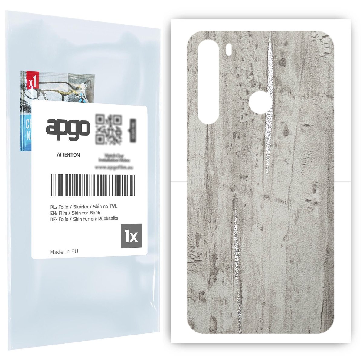 Folia naklejka skórka strukturalna na TYŁ do HTC Desire 20 Pro -  Beton Srebrne Paski - apgo SKINS