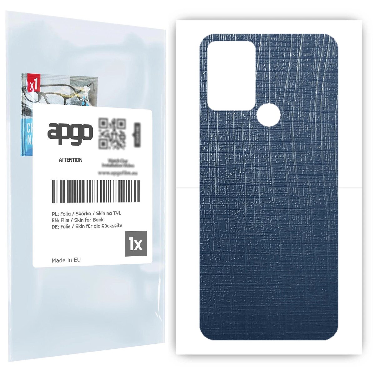 Folia naklejka skórka strukturalna na TYŁ do HTC Desire 20+ -  Tkanina Granatowa - apgo SKINS