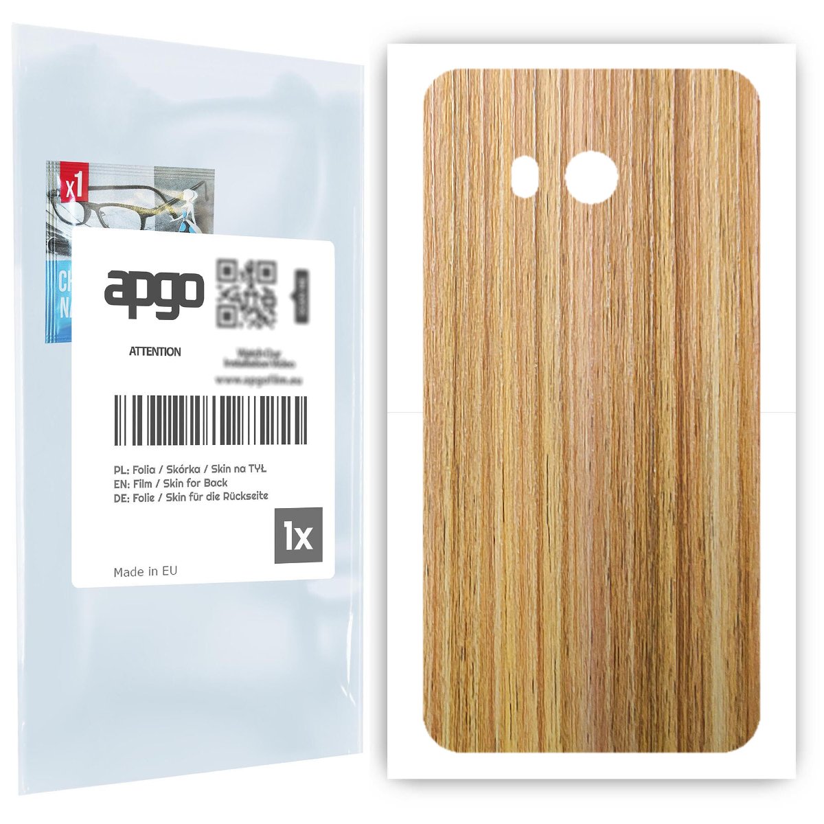 Folia naklejka skórka strukturalna na TYŁ do HTC U11 -  Drewno Dąb Miodowy - apgo SKINS