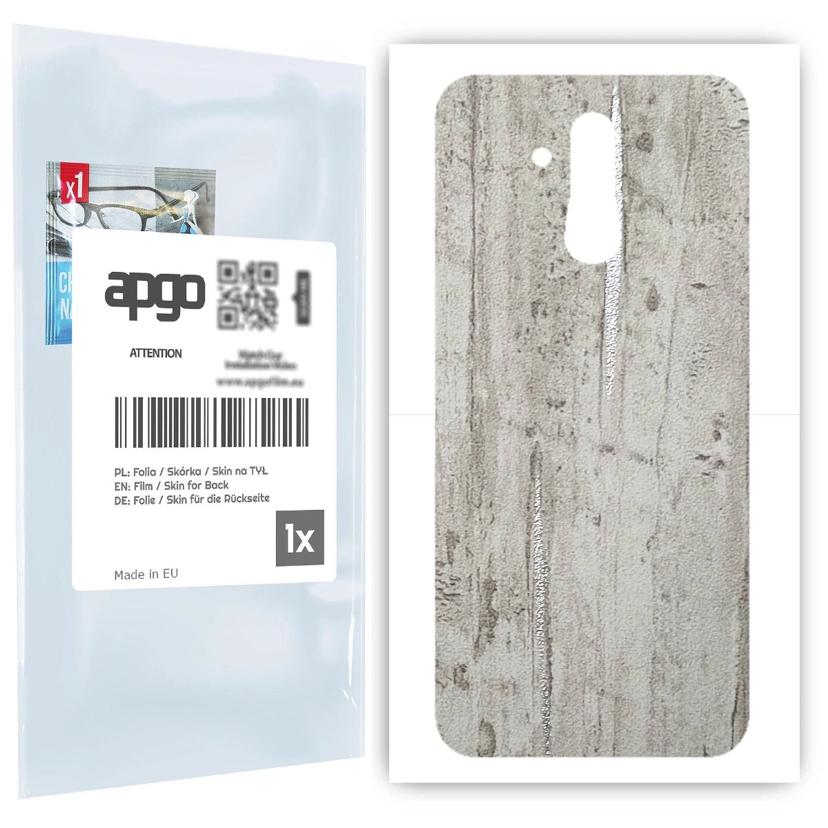 Folia naklejka skórka strukturalna na TYŁ do Huawei Mate 20 lite -  Beton Srebrne Paski - apgo SKINS