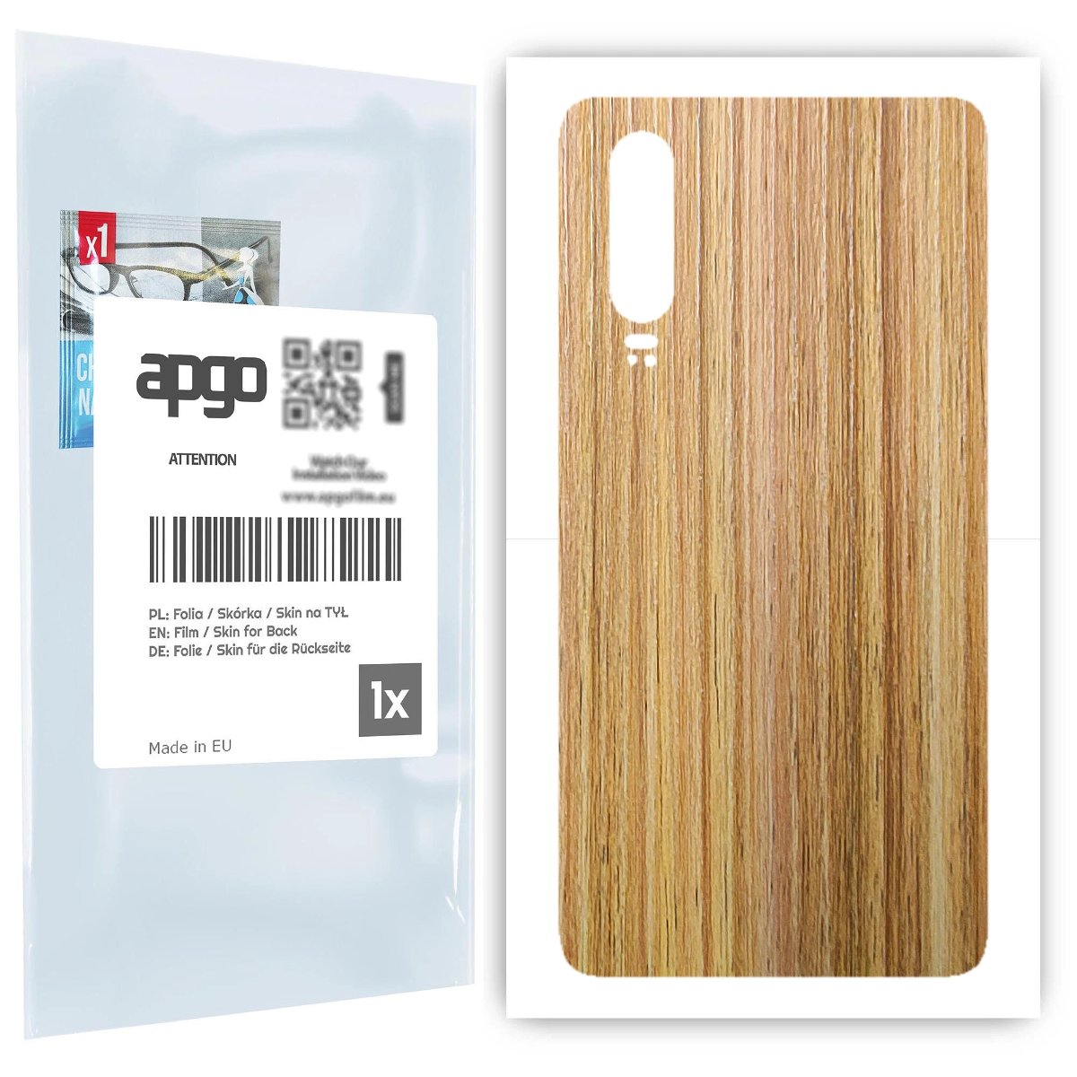 Folia naklejka skórka strukturalna na TYŁ do Huawei P30 -  Drewno Dąb Miodowy - apgo SKINS