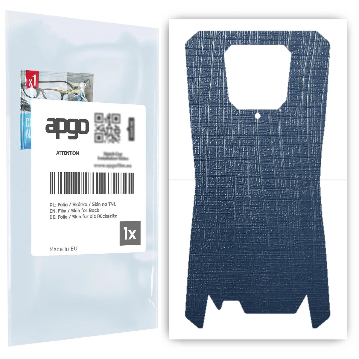 Folia naklejka skórka strukturalna na TYŁ do Ulefone Armor 8 Pro -  Tkanina Granatowa - apgo SKINS