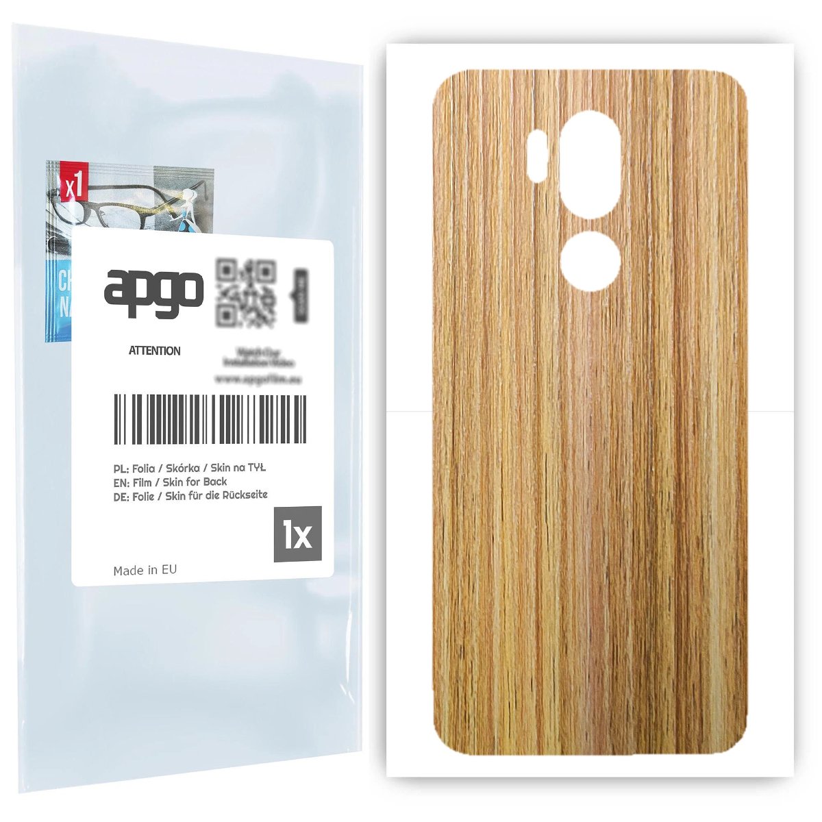 Folia naklejka skórka strukturalna na TYŁ do LG G7 ThinQ -  Drewno Dąb Miodowy - apgo SKINS