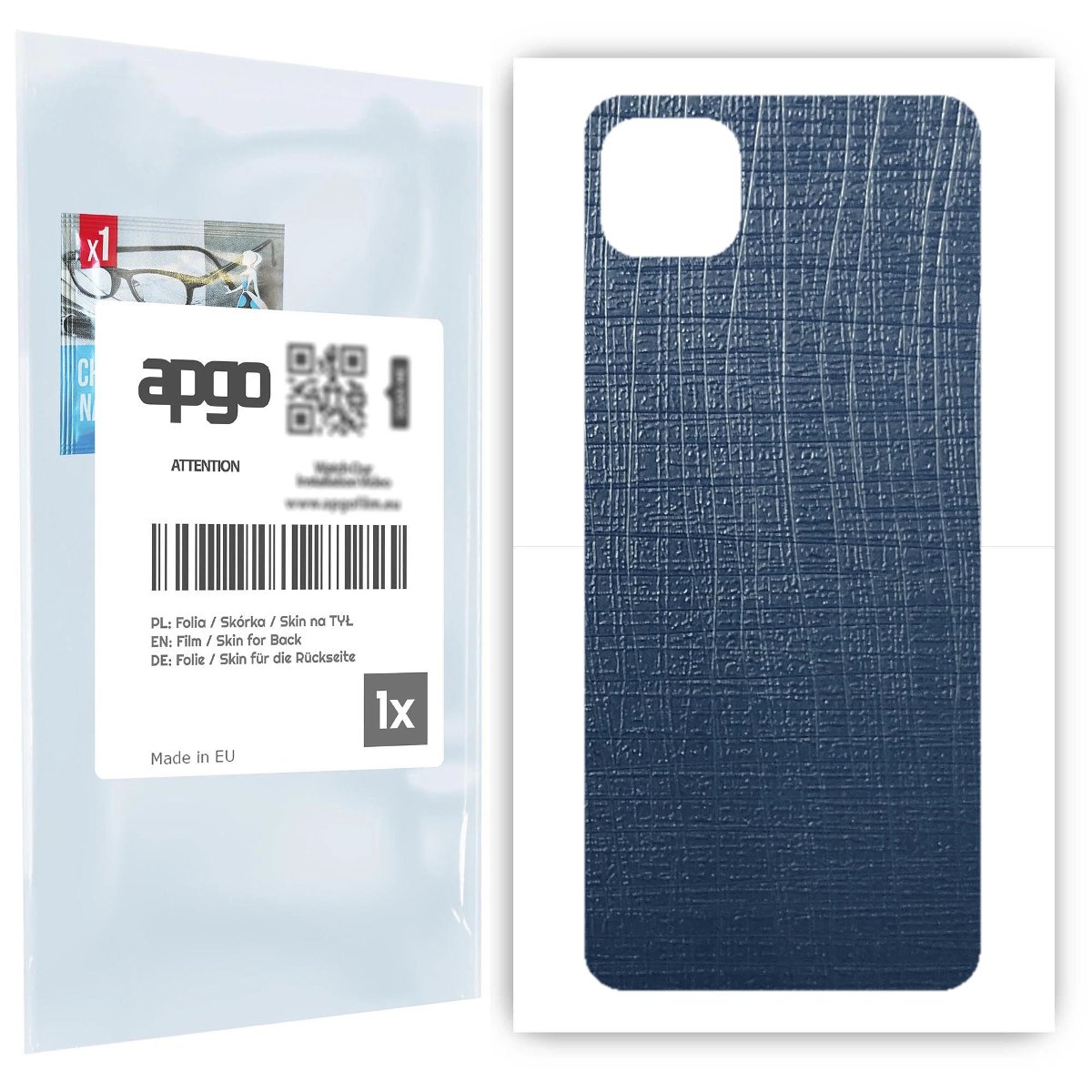 Folia naklejka skórka strukturalna na TYŁ do Samsung Galaxy A22 5G -  Tkanina Granatowa - apgo SKINS