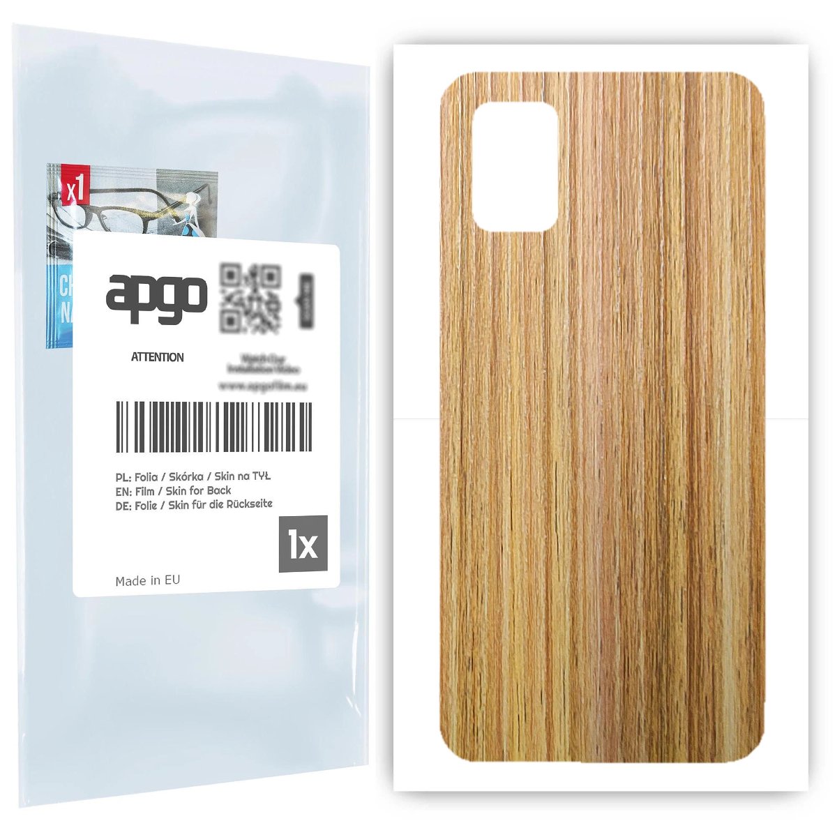 Folia naklejka skórka strukturalna na TYŁ do Samsung Galaxy A51 -  Drewno Dąb Miodowy - apgo SKINS