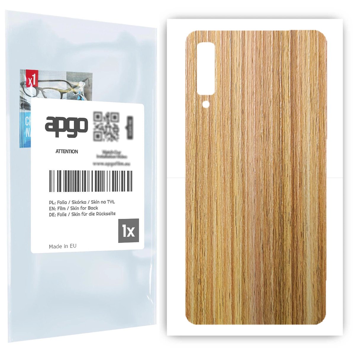 Folia naklejka skórka strukturalna na TYŁ do Samsung Galaxy A7 (2018) -  Drewno Dąb Miodowy - apgo SKINS