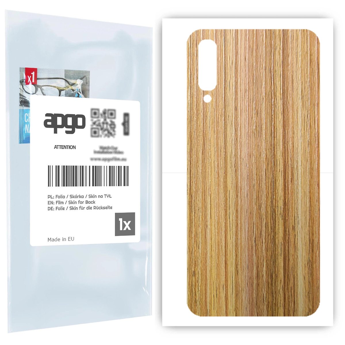 Folia naklejka skórka strukturalna na TYŁ do Samsung Galaxy A70 -  Drewno Dąb Miodowy - apgo SKINS