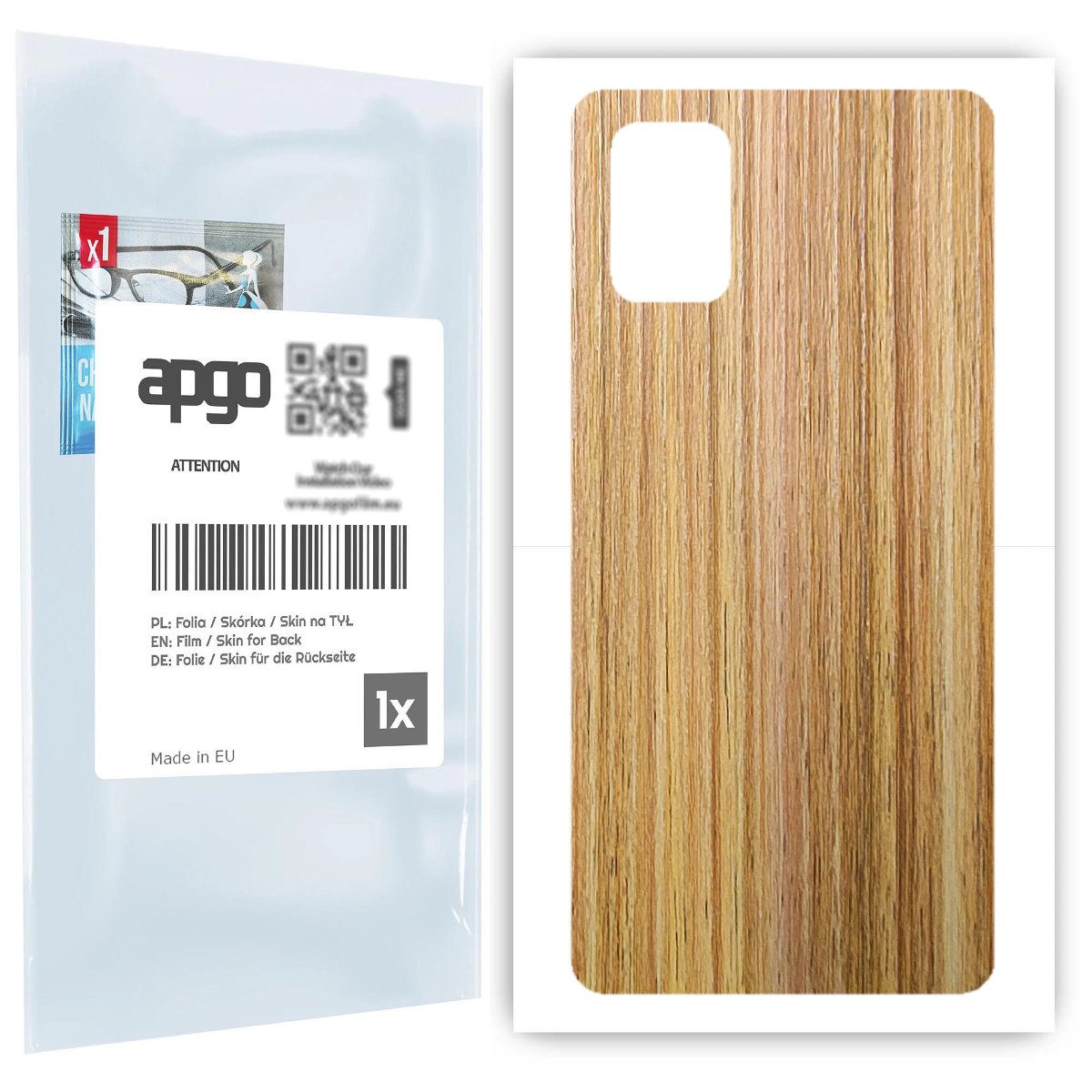 Folia naklejka skórka strukturalna na TYŁ do Samsung Galaxy A71 -  Drewno Dąb Miodowy - apgo SKINS