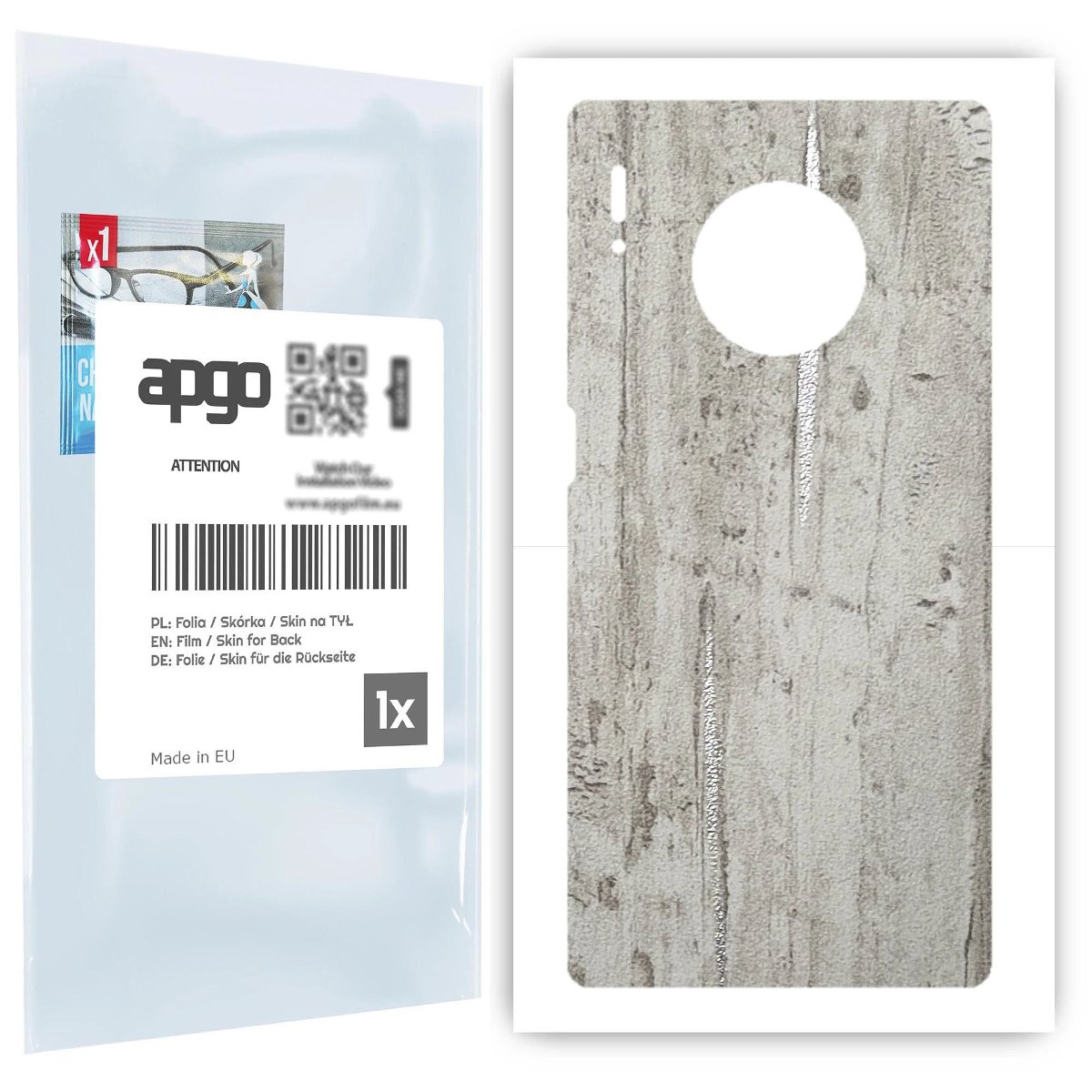 Folia naklejka skórka strukturalna na TYŁ do Huawei Mate 30 Pro 5G -  Beton Srebrne Paski - apgo SKINS