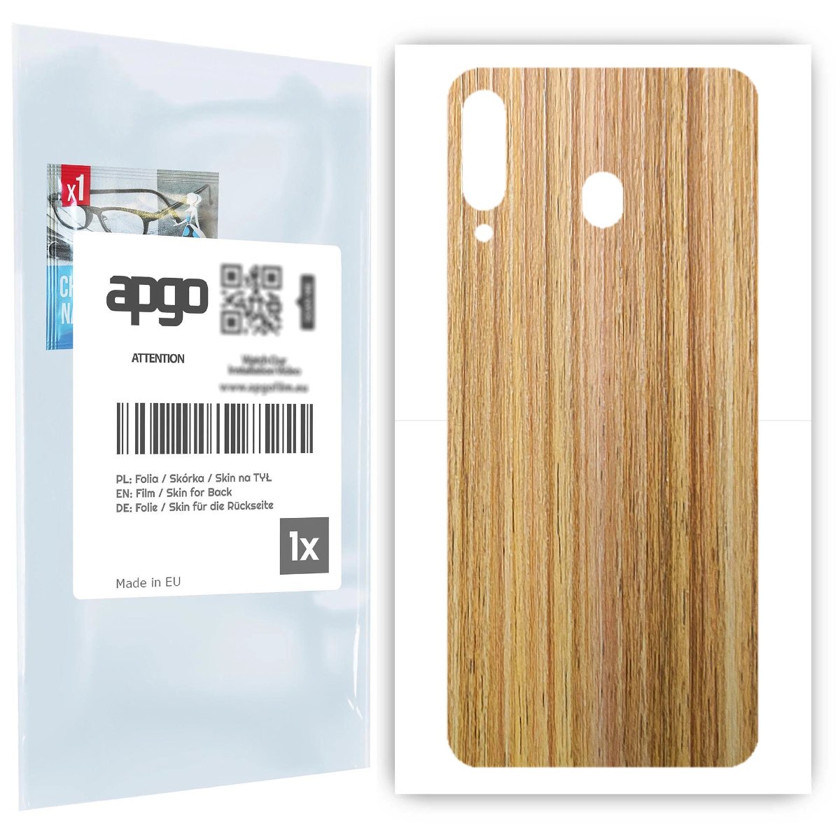 Folia naklejka skórka strukturalna na TYŁ do Samsung Galaxy M30 A40s -  Drewno Dąb Miodowy - apgo SKINS