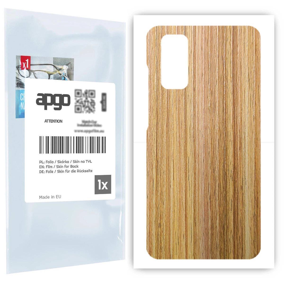 Folia naklejka skórka strukturalna na TYŁ do Samsung Galaxy S20 -  Drewno Dąb Miodowy - apgo SKINS